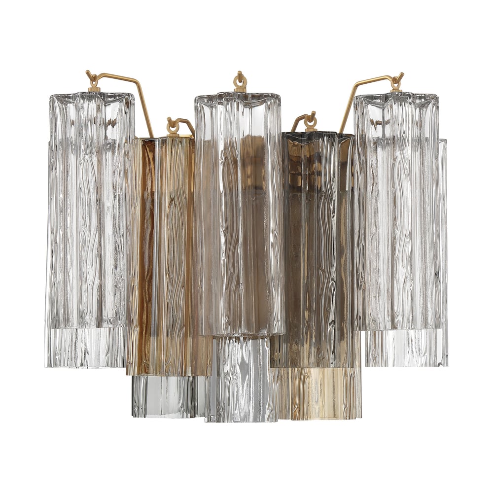 Aurora Wall Light Tronchi Glass Tube Tiered Amber Modern - Letslighting