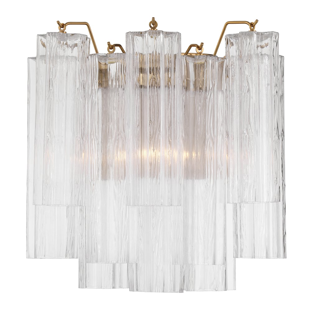 Aurora Wall Light Tronchi Glass Tube Tiered Amber Modern - Letslighting