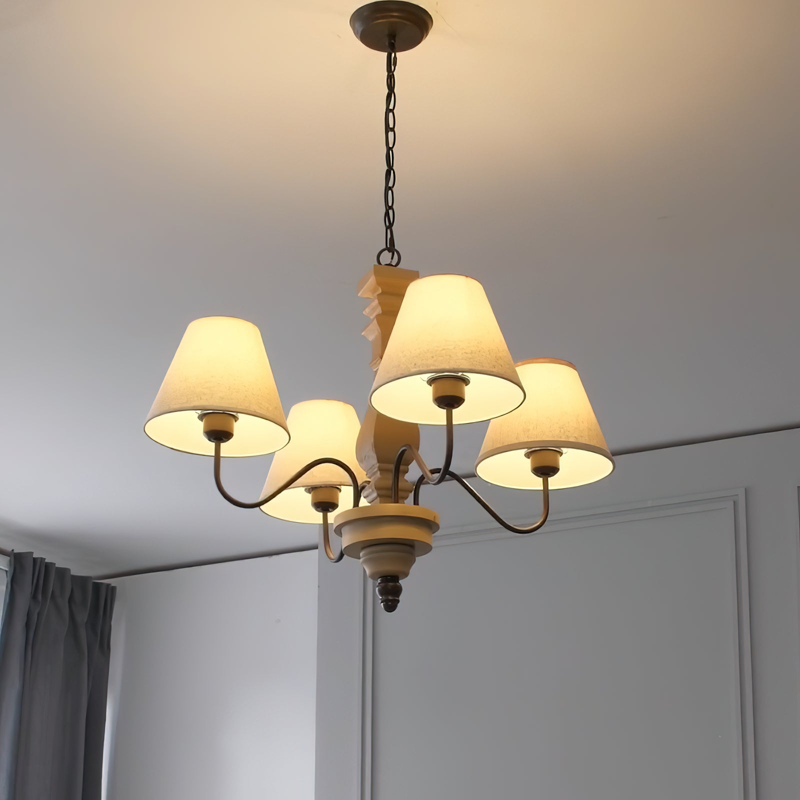 Adela Traditional Luxury Wood Chandelier - Lamp Copper