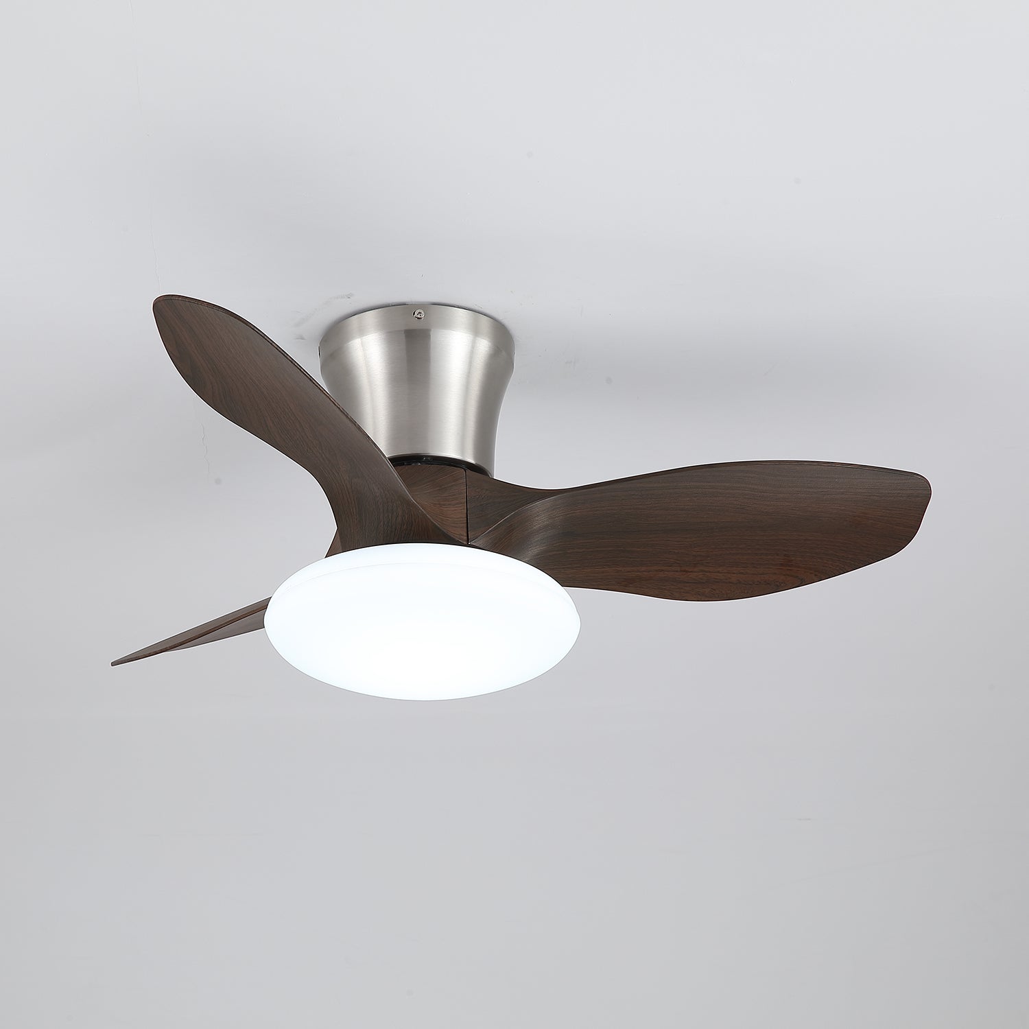Plafonnier ventilateur Velora moderne en bois, schéma des dimensions