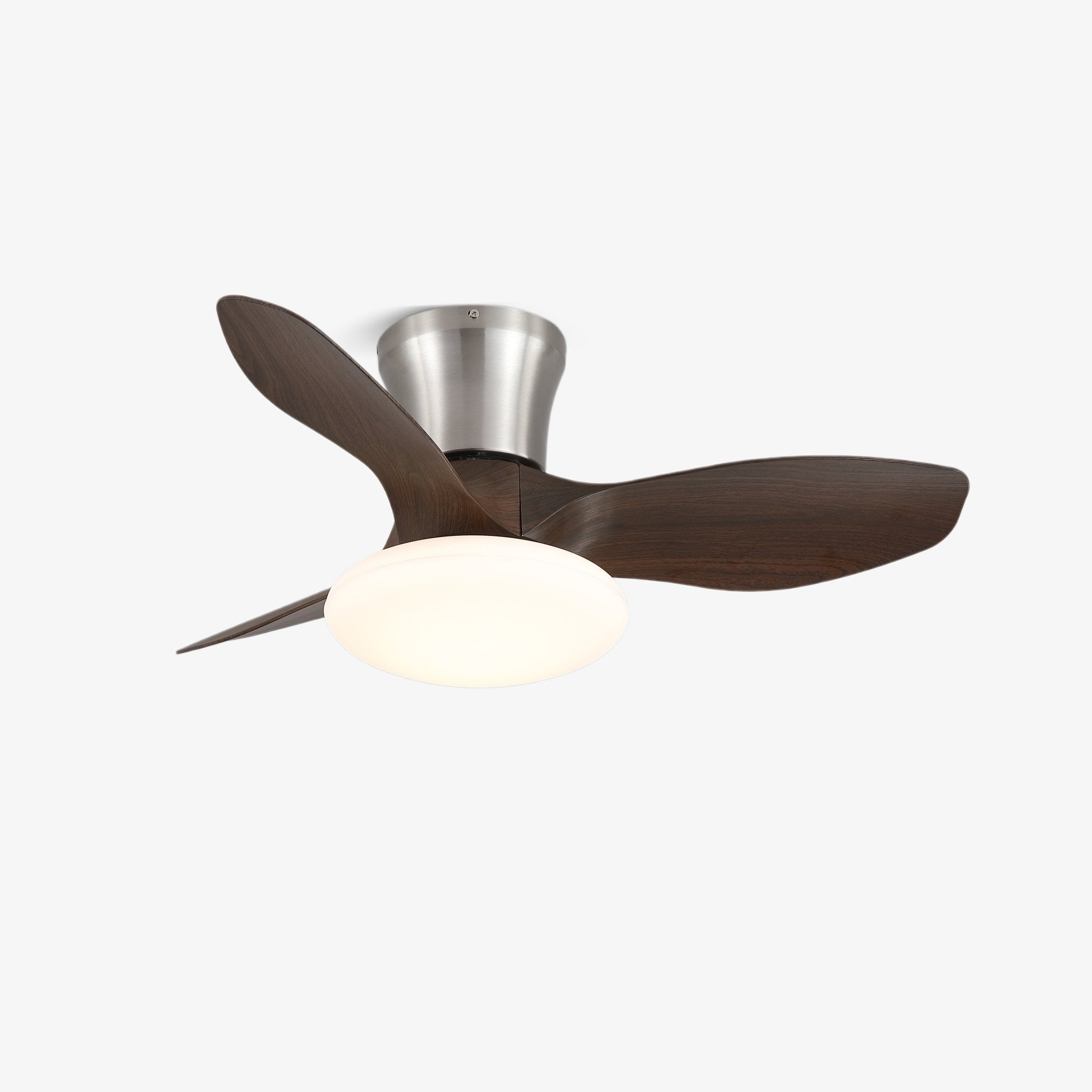 Plafonnier ventilateur Velora moderne en bois, vue d'ensemble