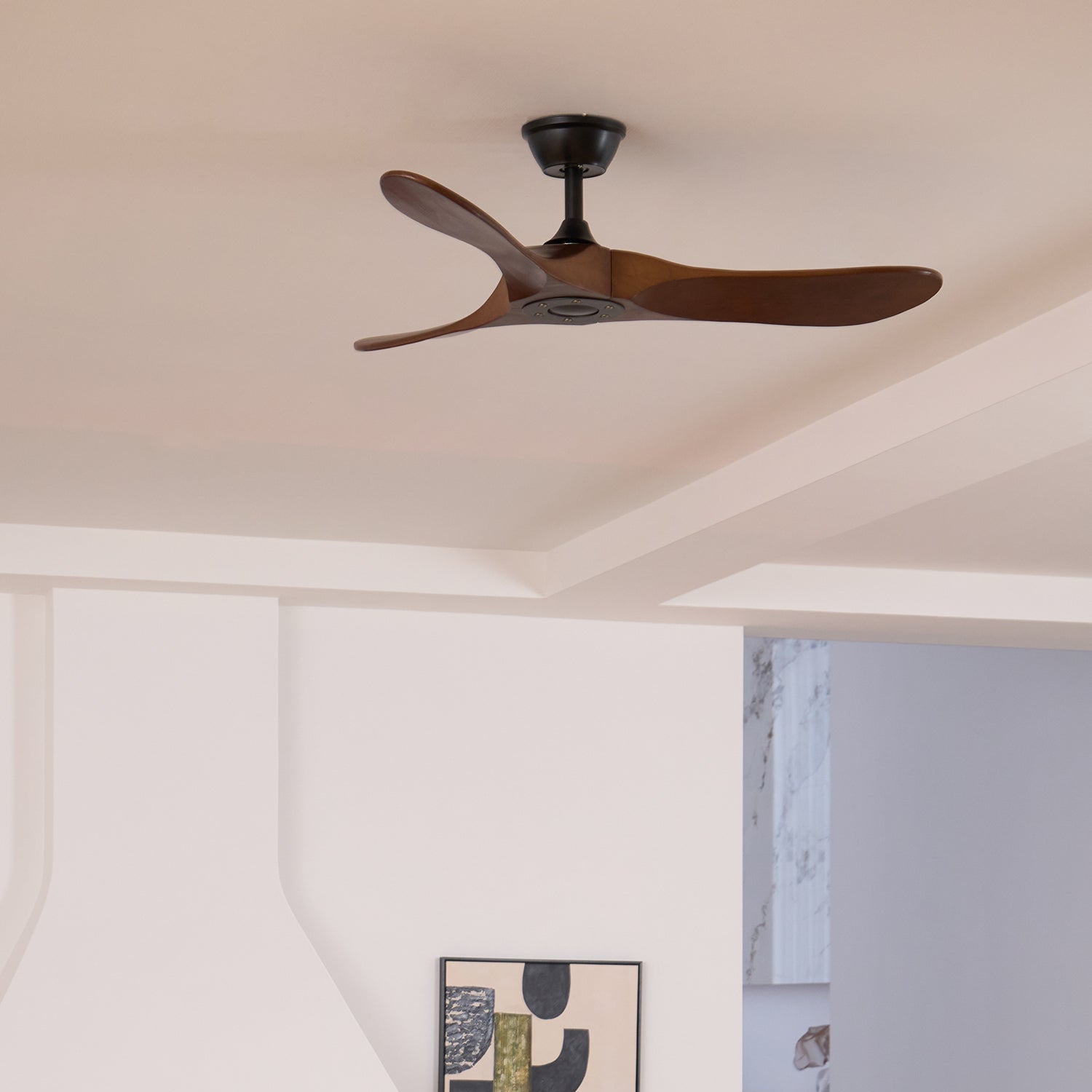 Ventilateur de plafond en bois Aviona monté au plafond