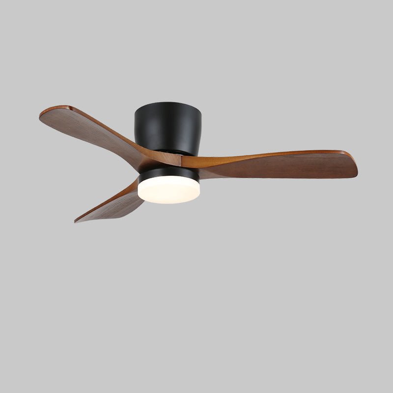 Contenu de l'emballage du ventilateur de plafond minimaliste Knox avec lumière.