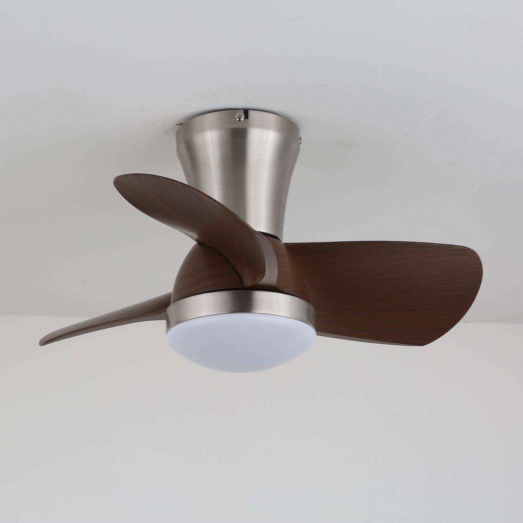 Plafonnier ventilateur moderne en bois Deynor, avec dimensions pour le Modèle B