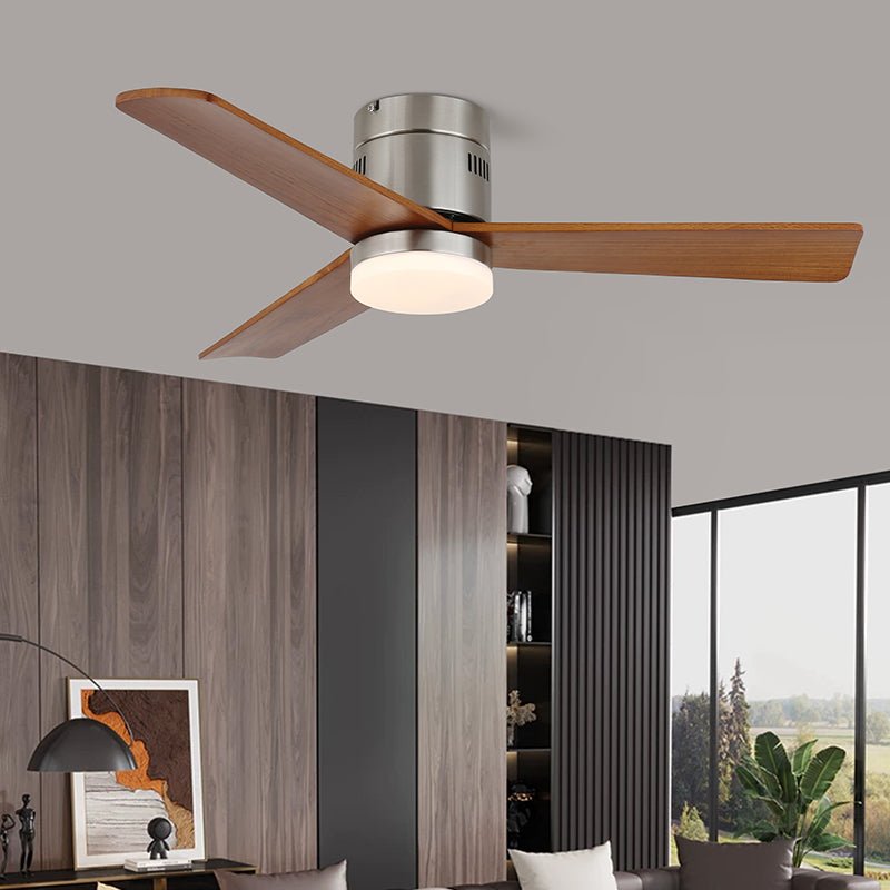 Ventilateur de plafond lumineux Eris minimaliste en bois, Modèle B