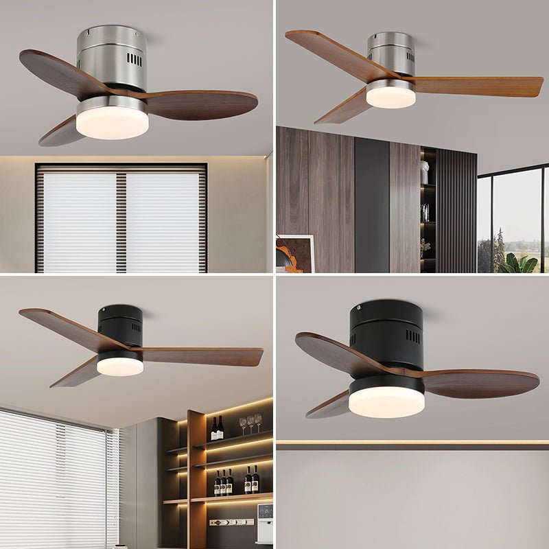 Ventilateur de plafond lumineux Eris minimaliste finition Nickel