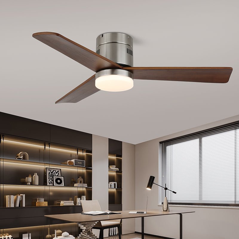 Ventilateur de plafond lumineux Eris minimaliste en bois, Modèle C