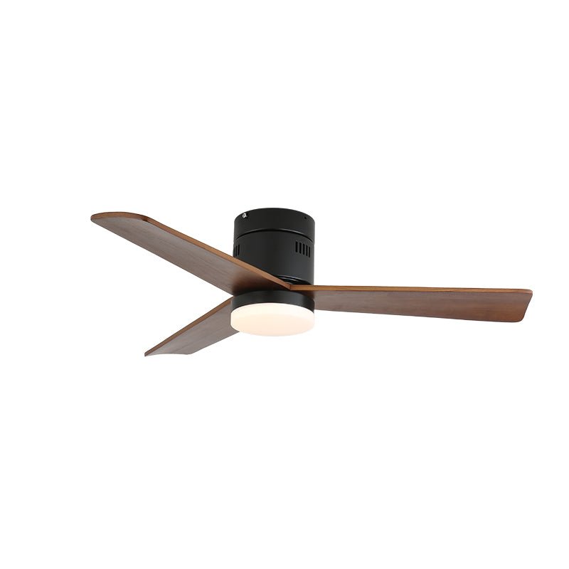 Ventilateur de plafond lumineux Eris minimaliste en bois avec télécommande