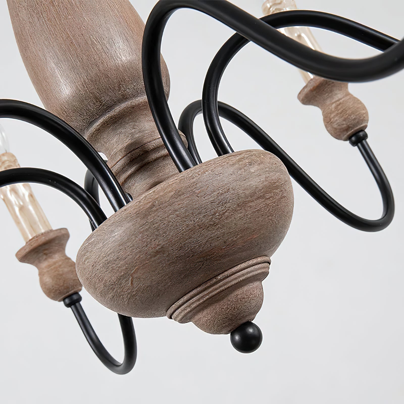 Afralia Modern Industrial Wooden Chandelier - Lamp Copper