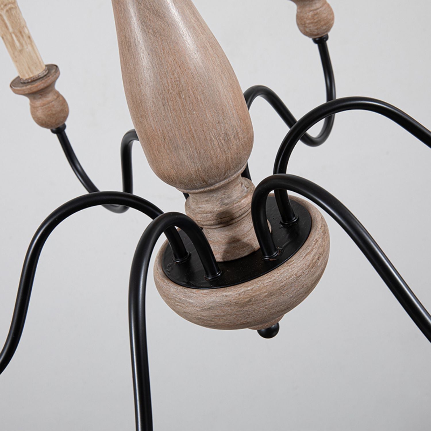 Afralia Modern Industrial Wooden Chandelier - Lamp Copper
