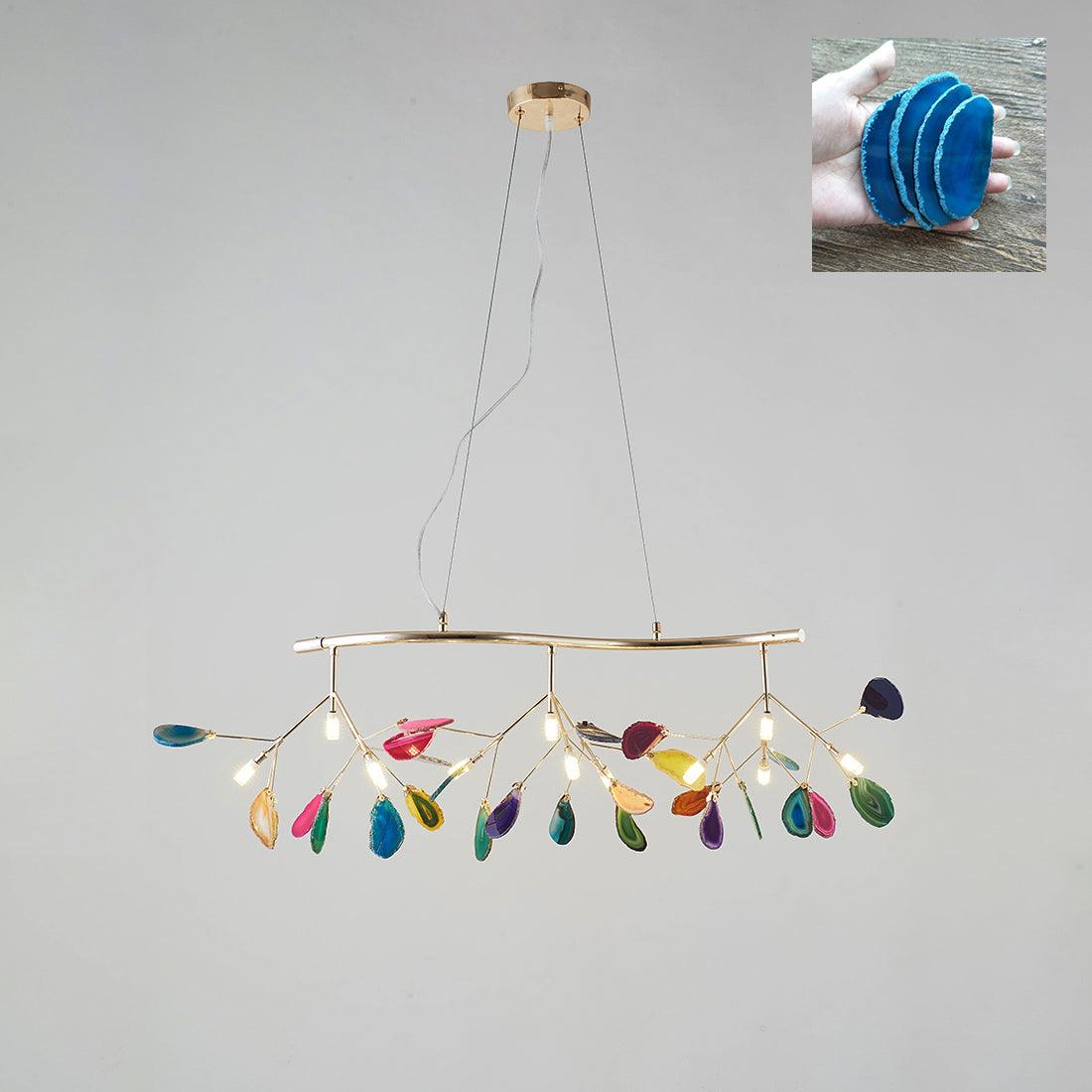 Lustra Chandelier Feuille Colorée Bras Dorés - Neutralighting
