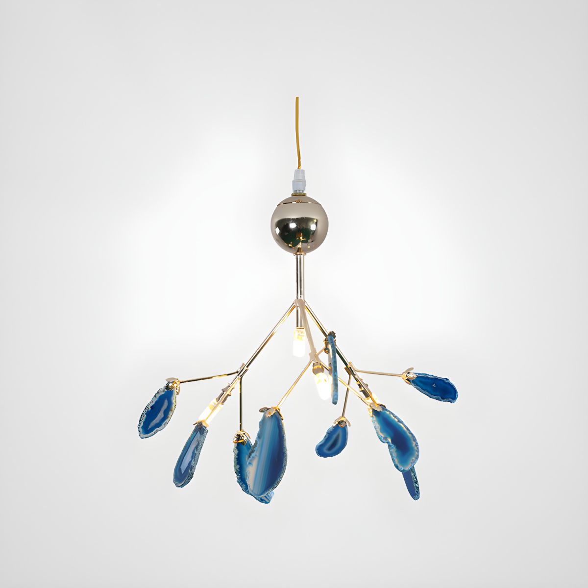 Lustra Chandelier Feuille Colorée Bras Dorés - Neutralighting
