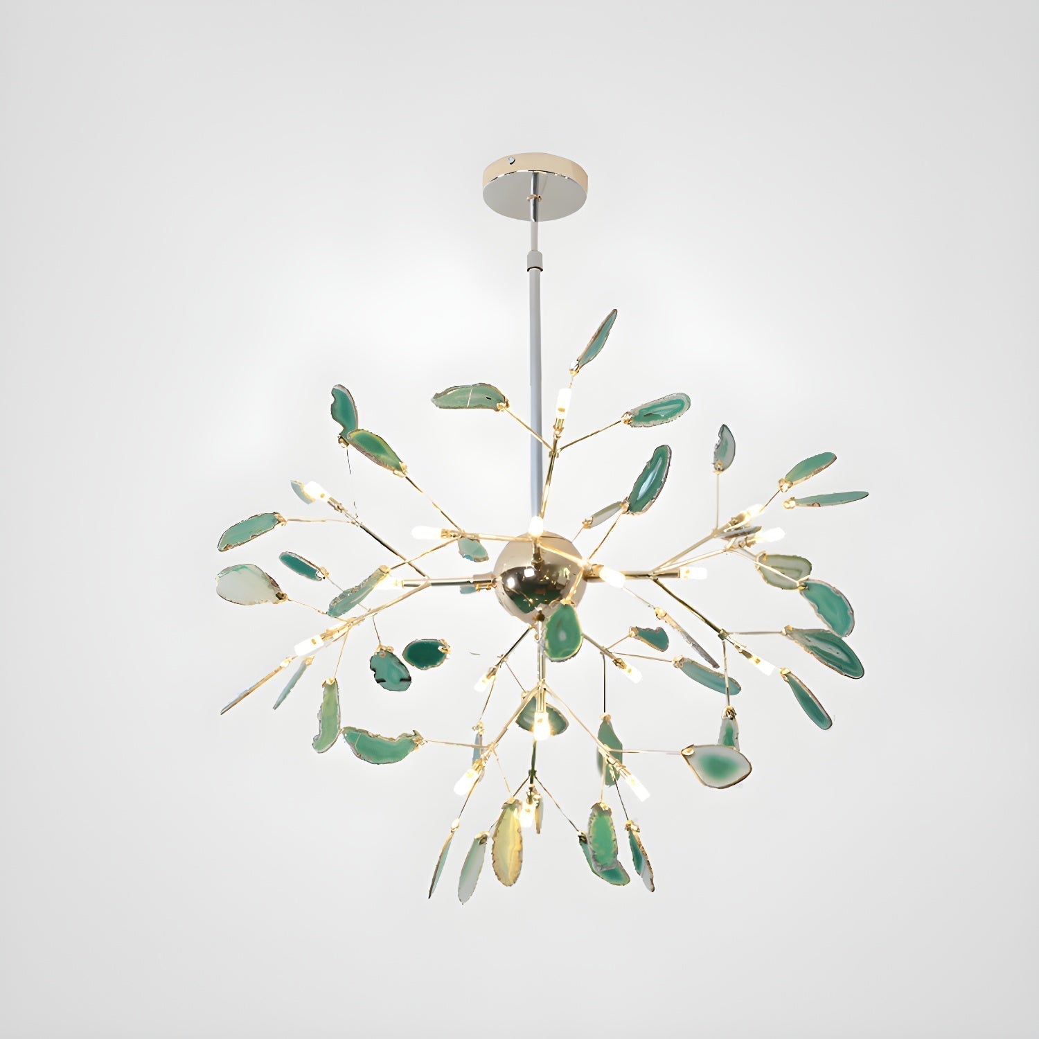 Lustra Chandelier Feuille Colorée Bras Dorés - Neutralighting