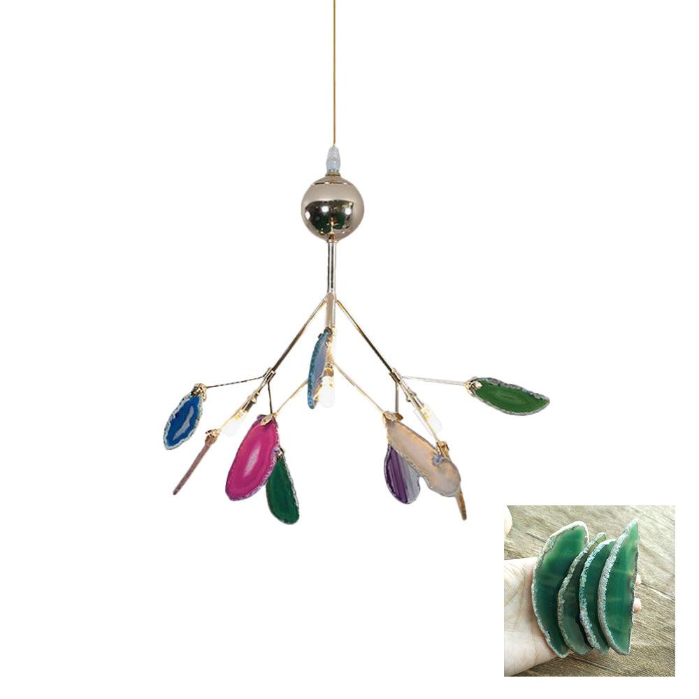 Lustra Chandelier Feuille Colorée Bras Dorés - Neutralighting