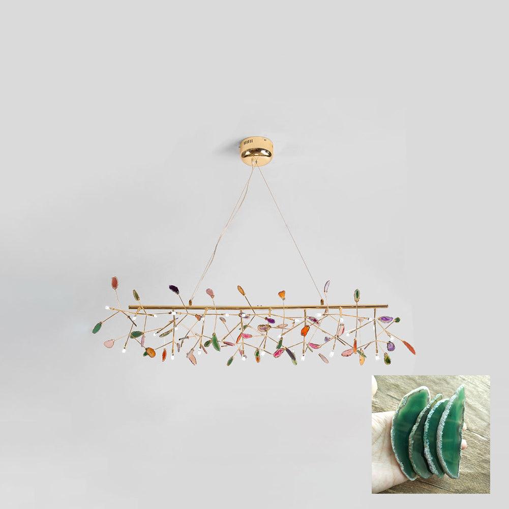 Lustra Chandelier Feuille Colorée Bras Dorés - Neutralighting