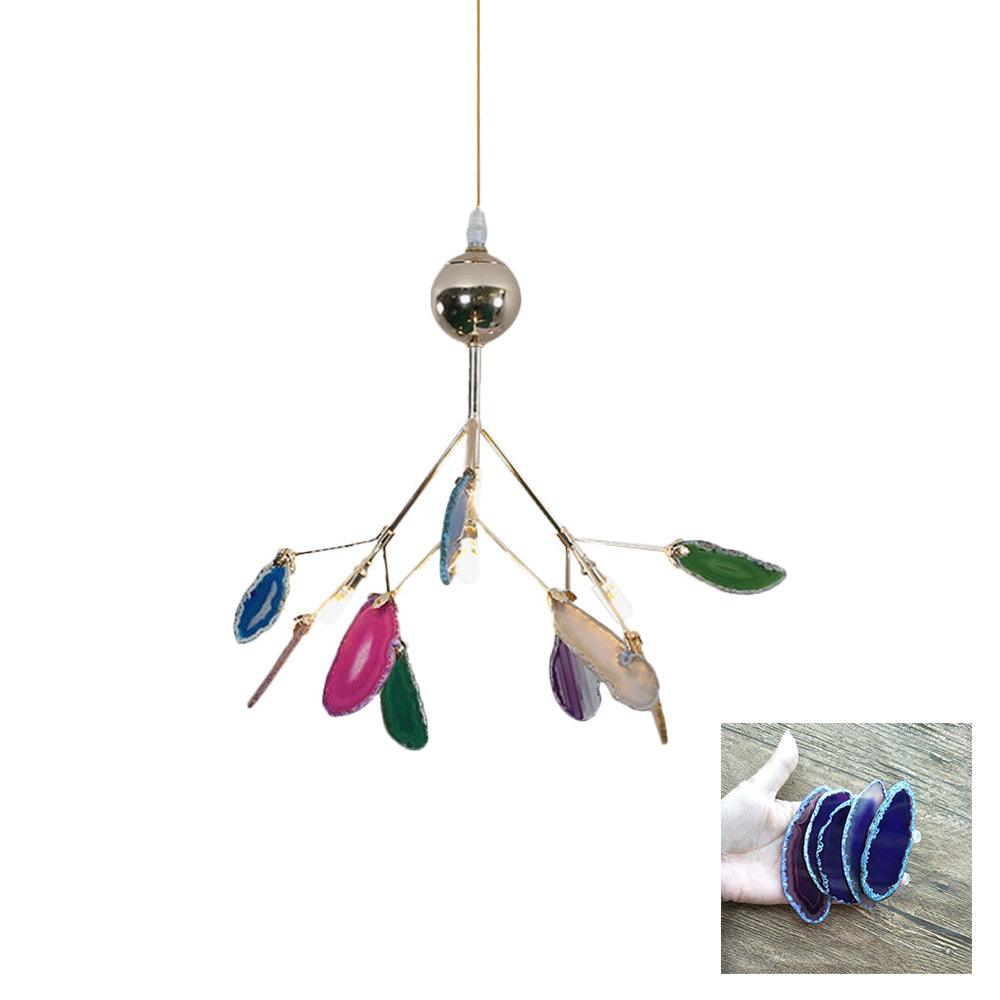Lustra Chandelier Feuille Colorée Bras Dorés - Neutralighting