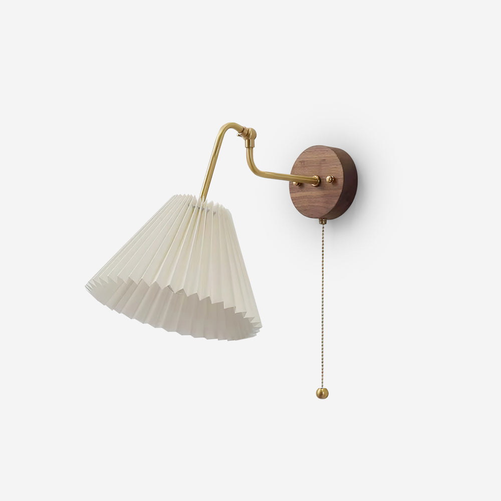 Echo Applique Murale Vintage Laiton Noyer Tissu - Neutralighting