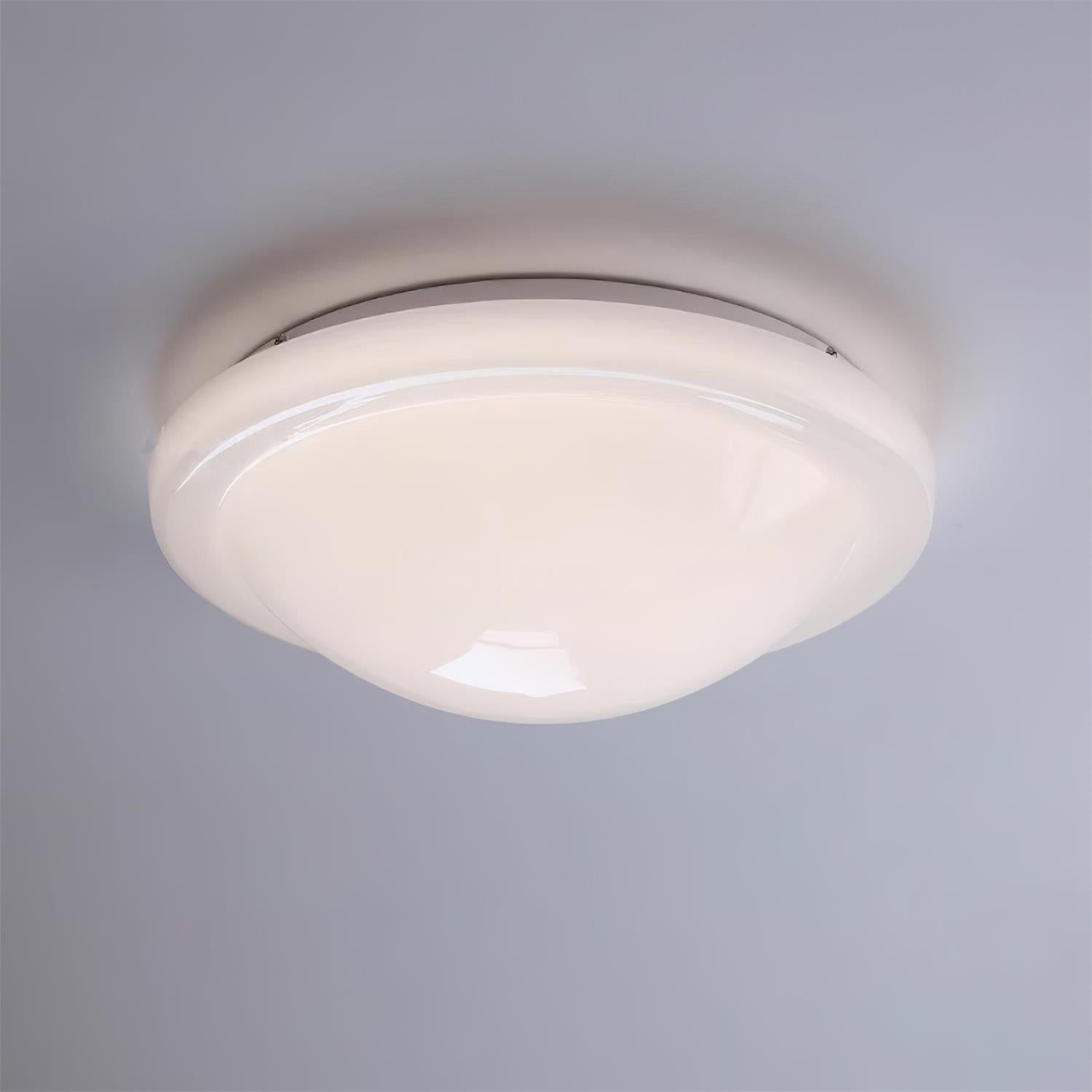 Aire Lustre Plafonnier Dôme en Verre Crème Lueur Douce - Neutralighting