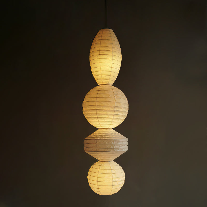 Nami Suspension lanterne en papier style wabi-sabi
