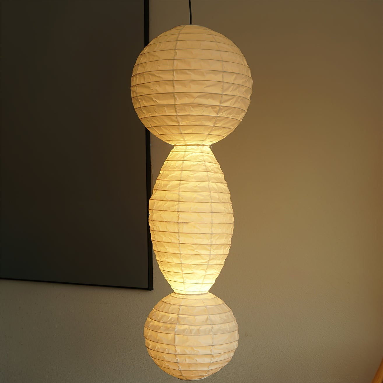 Nami Suspension lanterne en papier style wabi-sabi