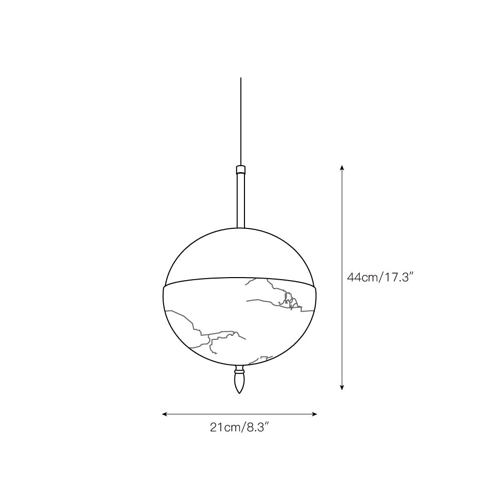 Himinuvye Minimalist Bolus Brass Pendant Light - Lamp Copper