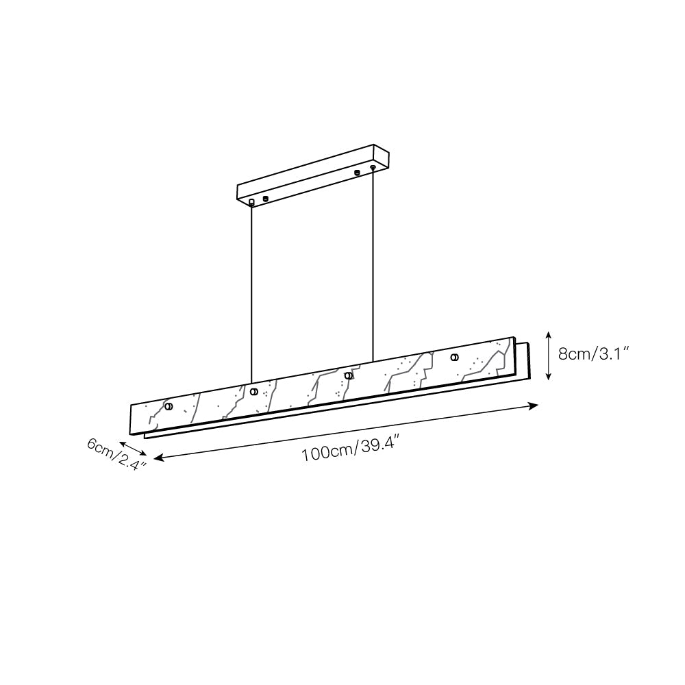 Ljomuvye LED Modern Linear Metal Pendant Light - Lamp Copper