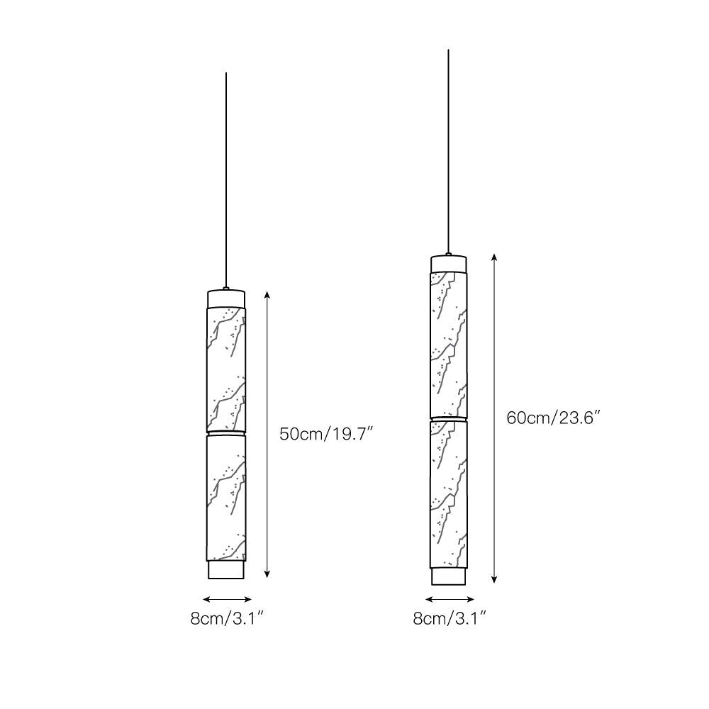 Plotuvyi Modern Strip Alabaster Pendant Light - Lamp Copper