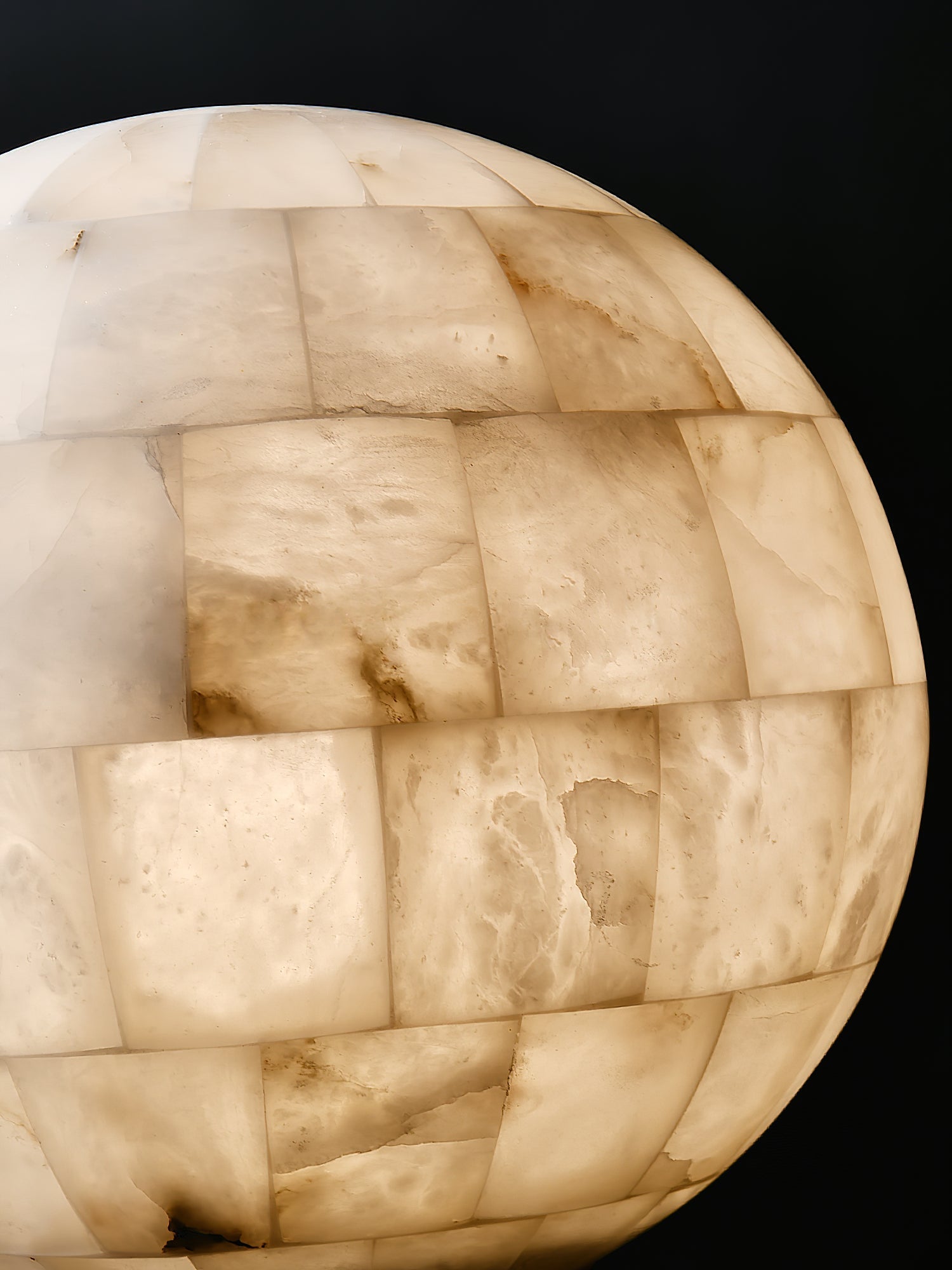 Fljotuvye Modern Ball Alabaster Pendant Light - Lamp Copper