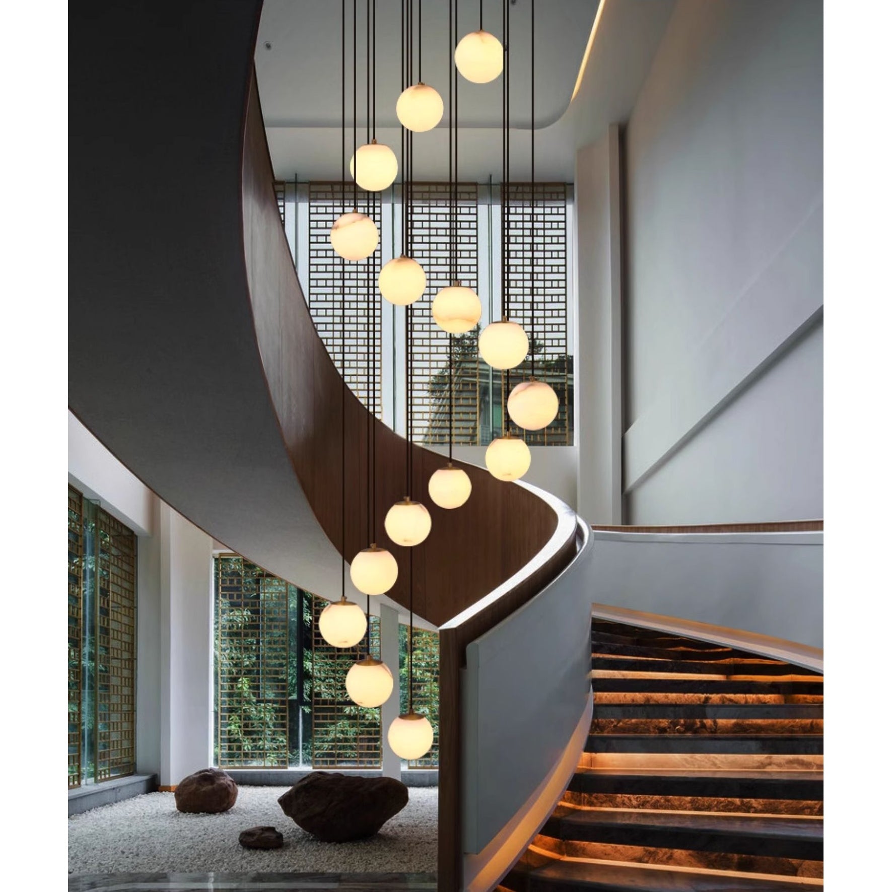 Gloruvye Balls Modern Cluster Metal Chandelier - Lamp Copper