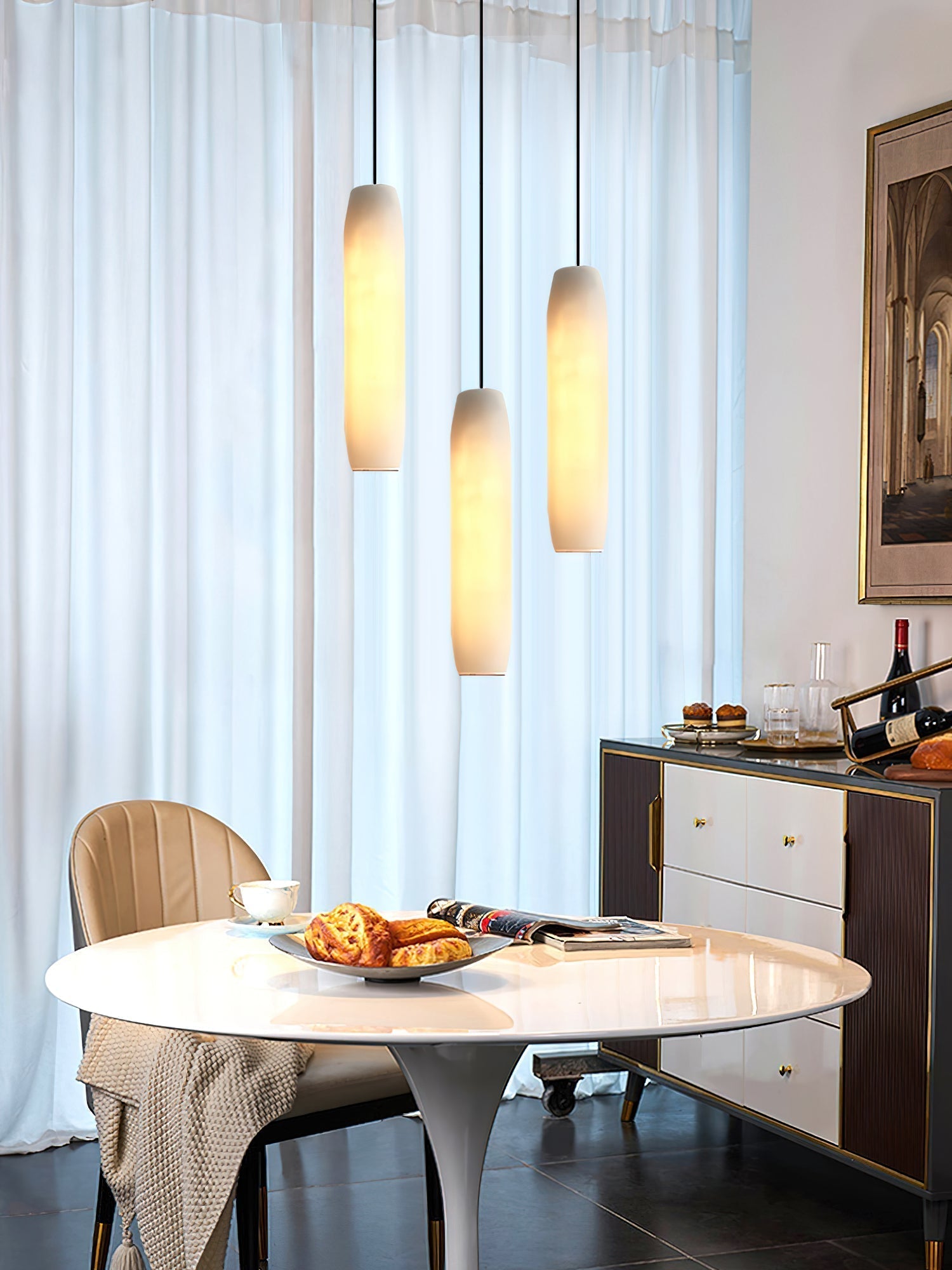 Kvennuvye Flute Modern Minimalist Metal Pendant Light - Lamp Copper