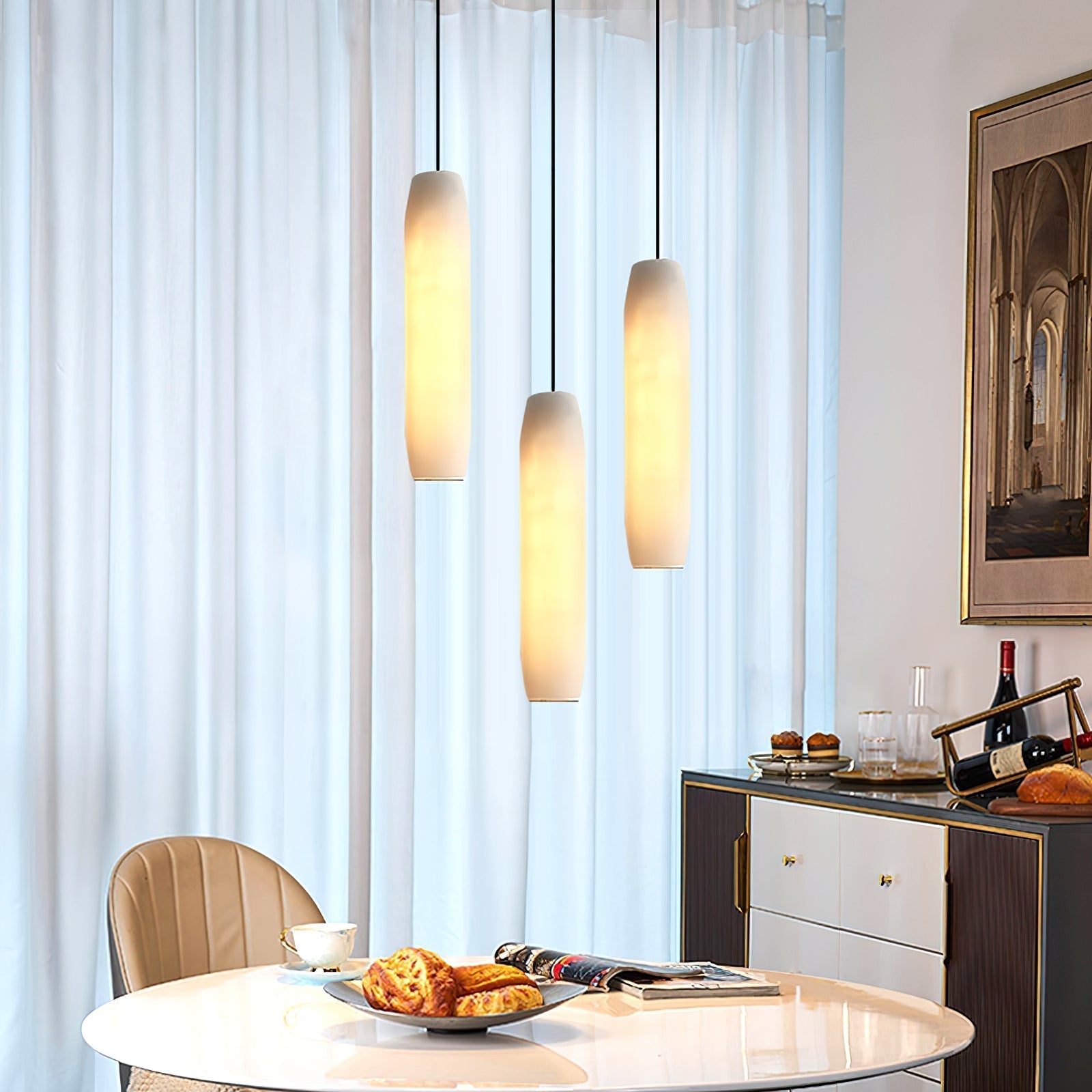 Kvennuvye Flute Modern Minimalist Metal Pendant Light - Lamp Copper