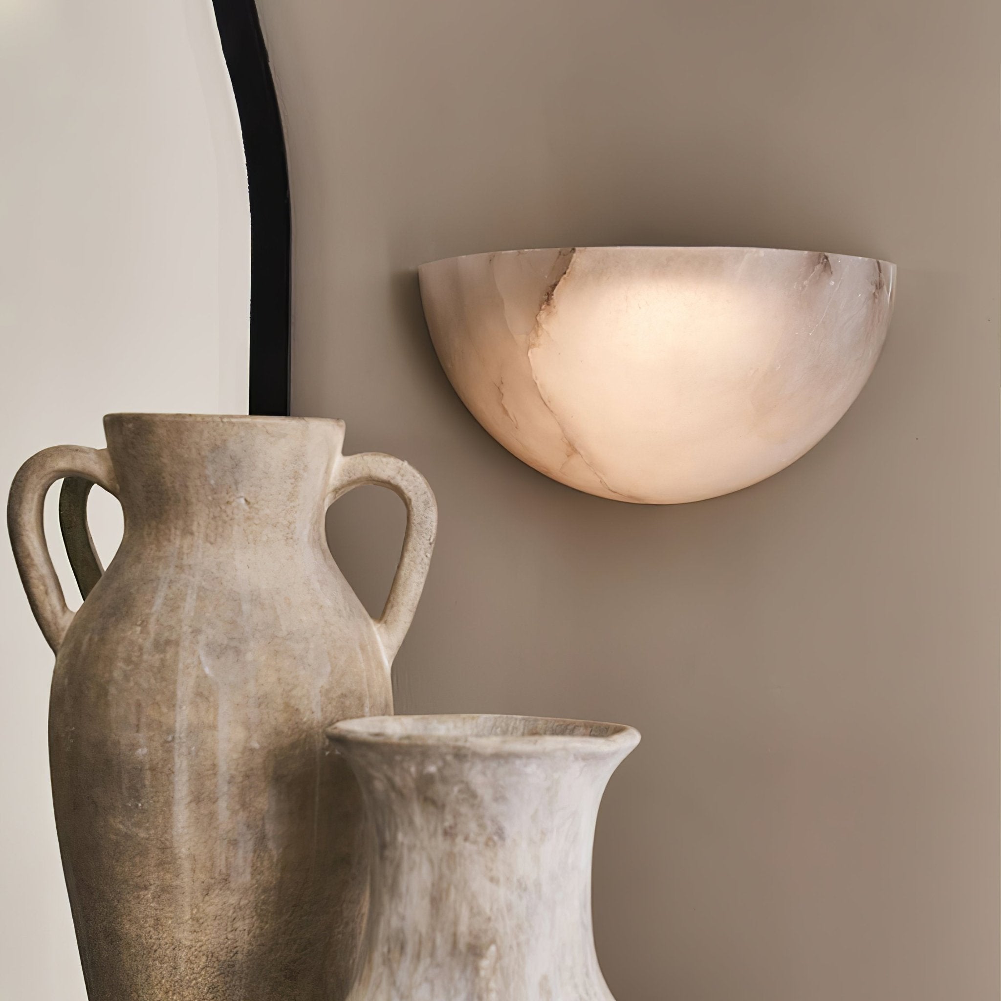 Selene Applique Murale en Albâtre Demi-Lune - Neutralighting