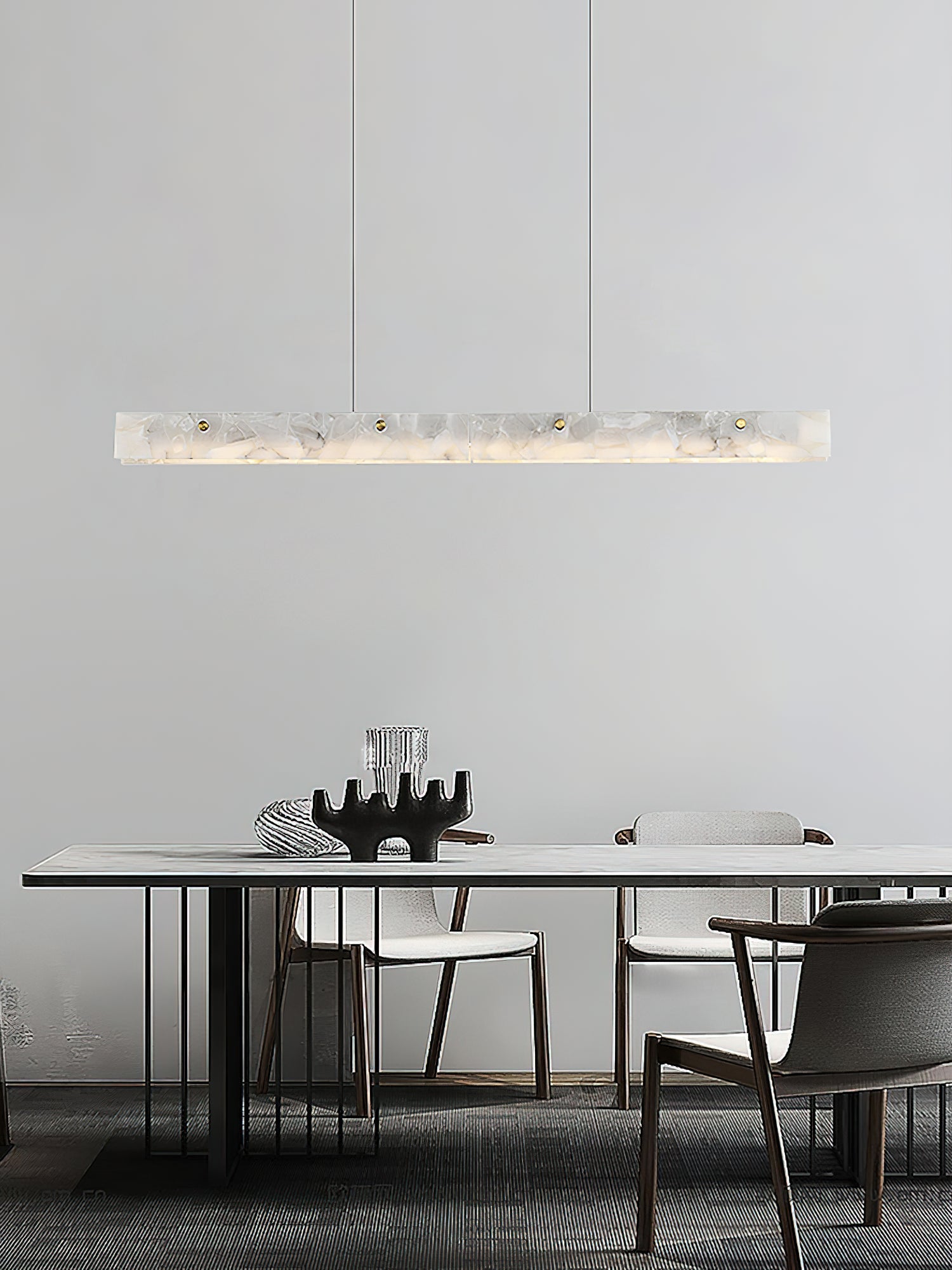 Ljomuvye LED Modern Linear Metal Pendant Light - Lamp Copper