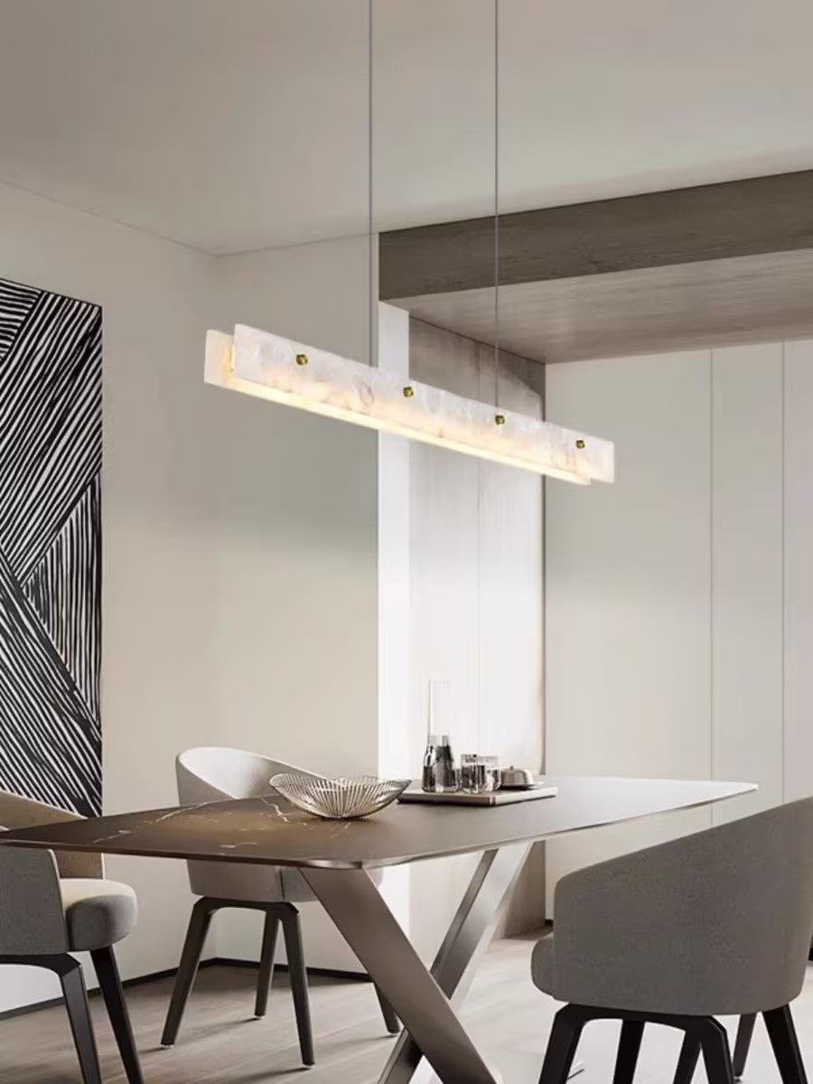 Ljomuvye LED Modern Linear Metal Pendant Light - Lamp Copper