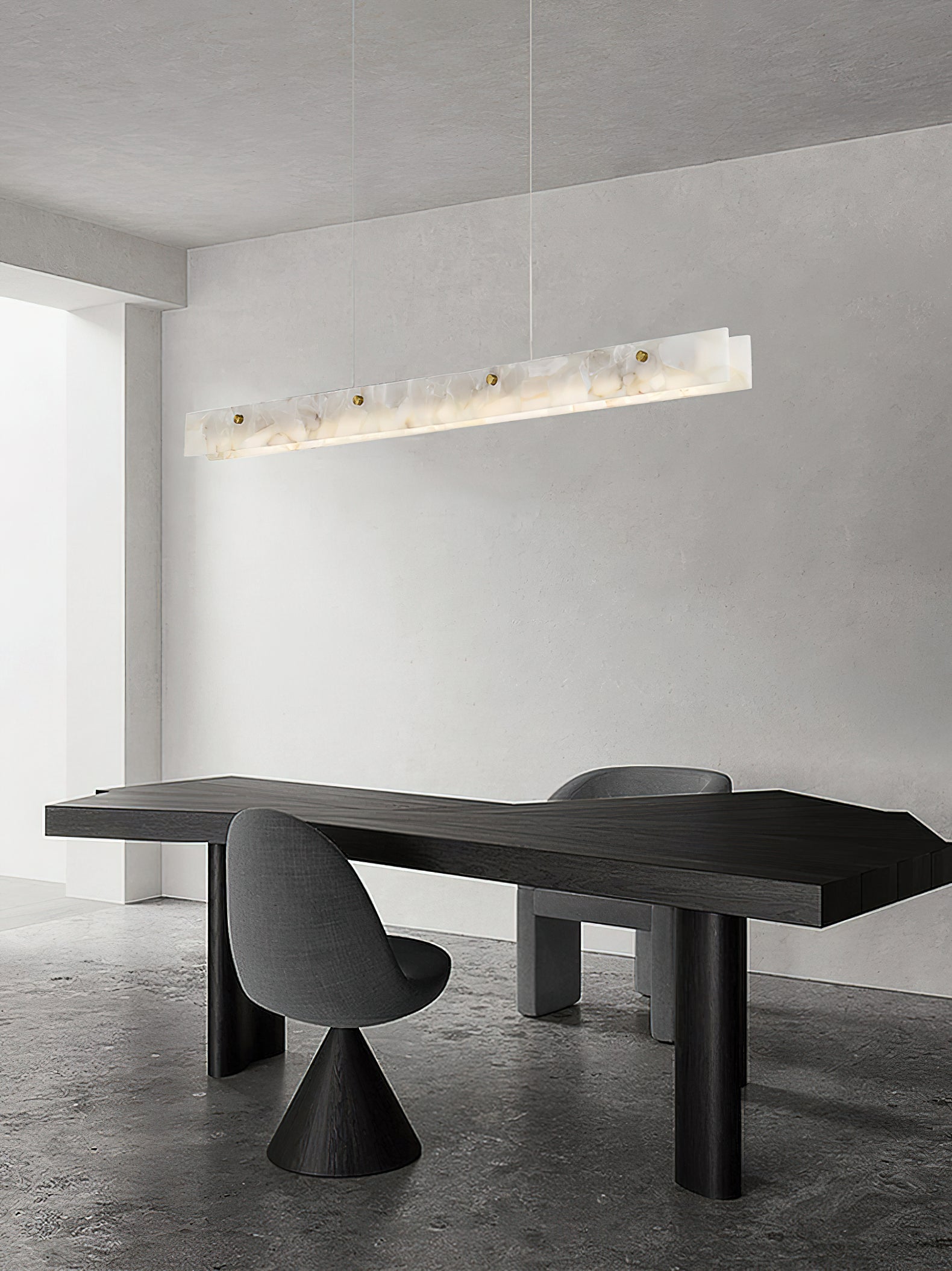 Ljomuvye LED Modern Linear Metal Pendant Light - Lamp Copper