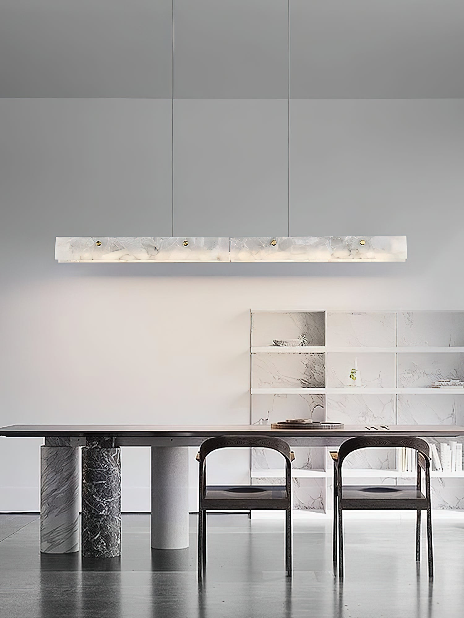 Ljomuvye LED Modern Linear Metal Pendant Light - Lamp Copper
