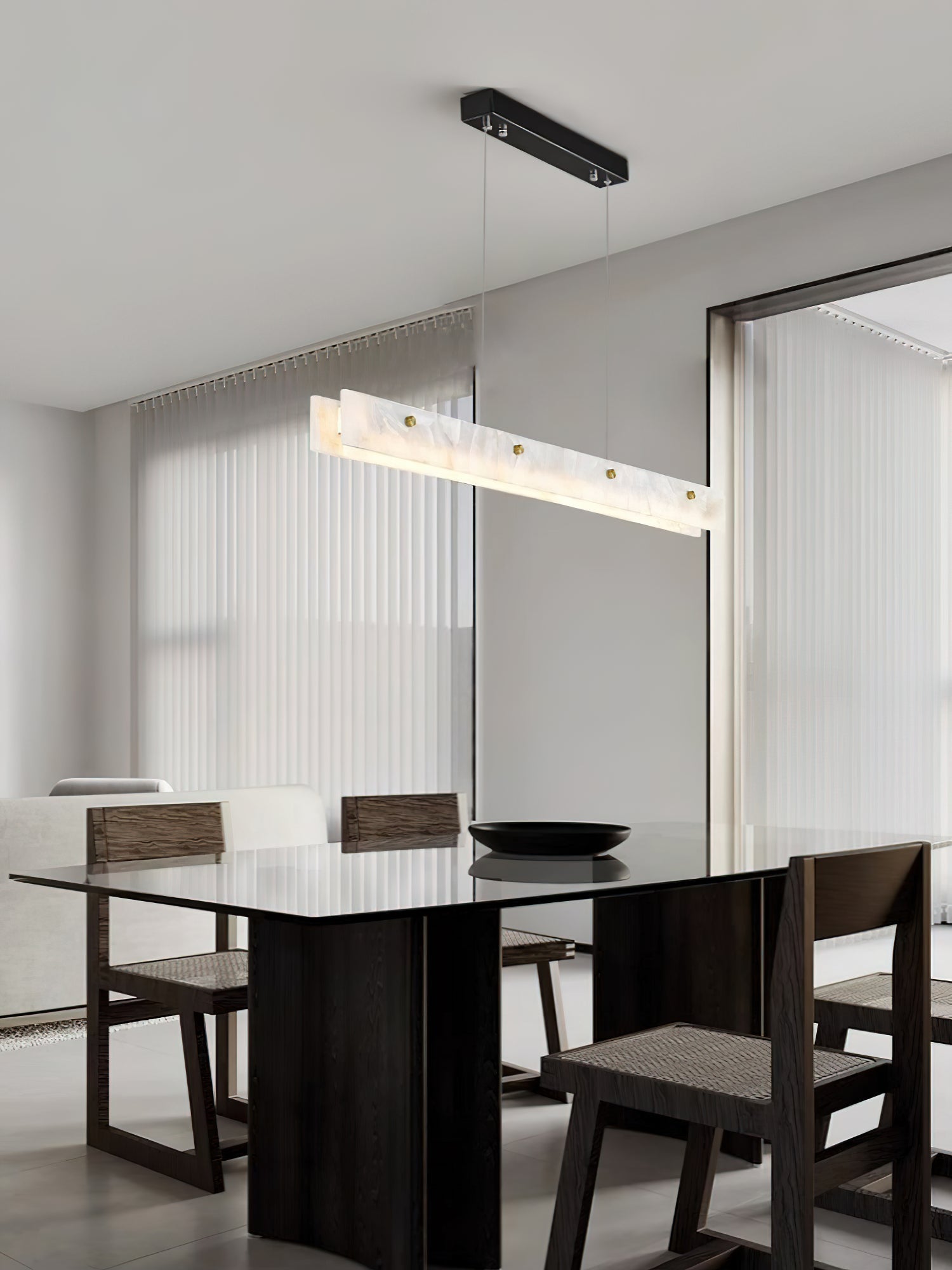 Ljomuvye LED Modern Linear Metal Pendant Light - Lamp Copper