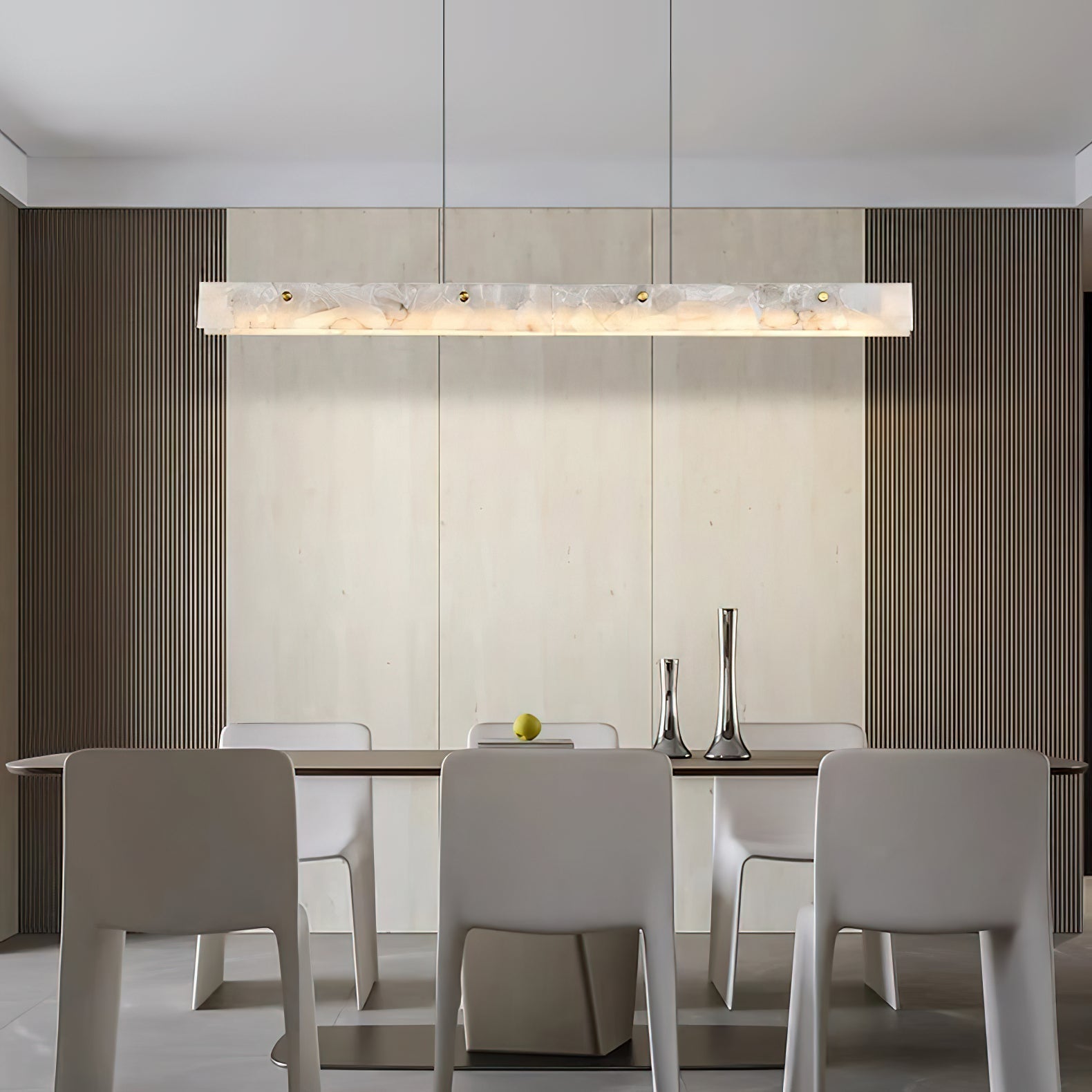Ljomuvye LED Modern Linear Metal Pendant Light - Lamp Copper