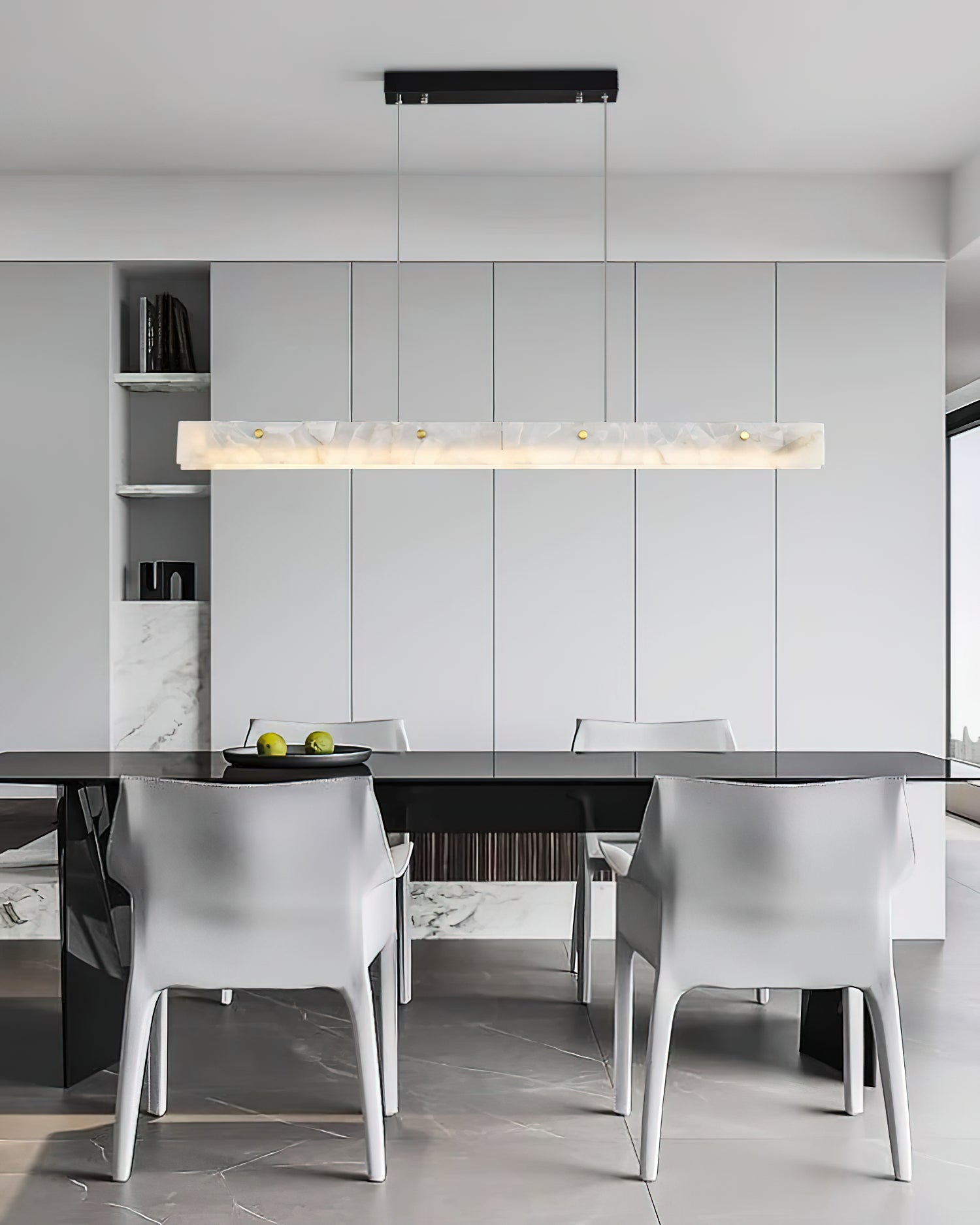 Ljomuvye LED Modern Linear Metal Pendant Light - Lamp Copper