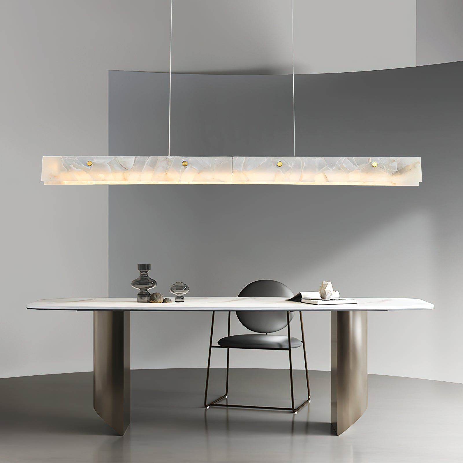 Ljomuvye LED Modern Linear Metal Pendant Light - Lamp Copper