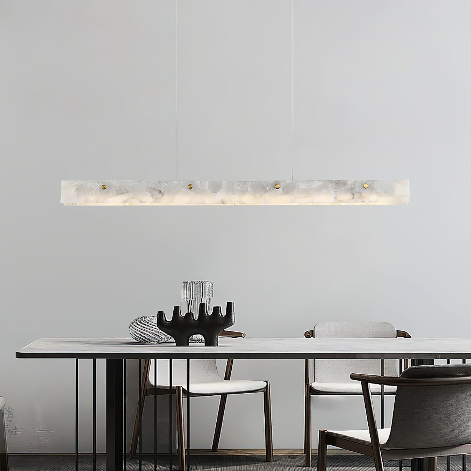 Ljomuvye LED Modern Linear Metal Pendant Light - Lamp Copper