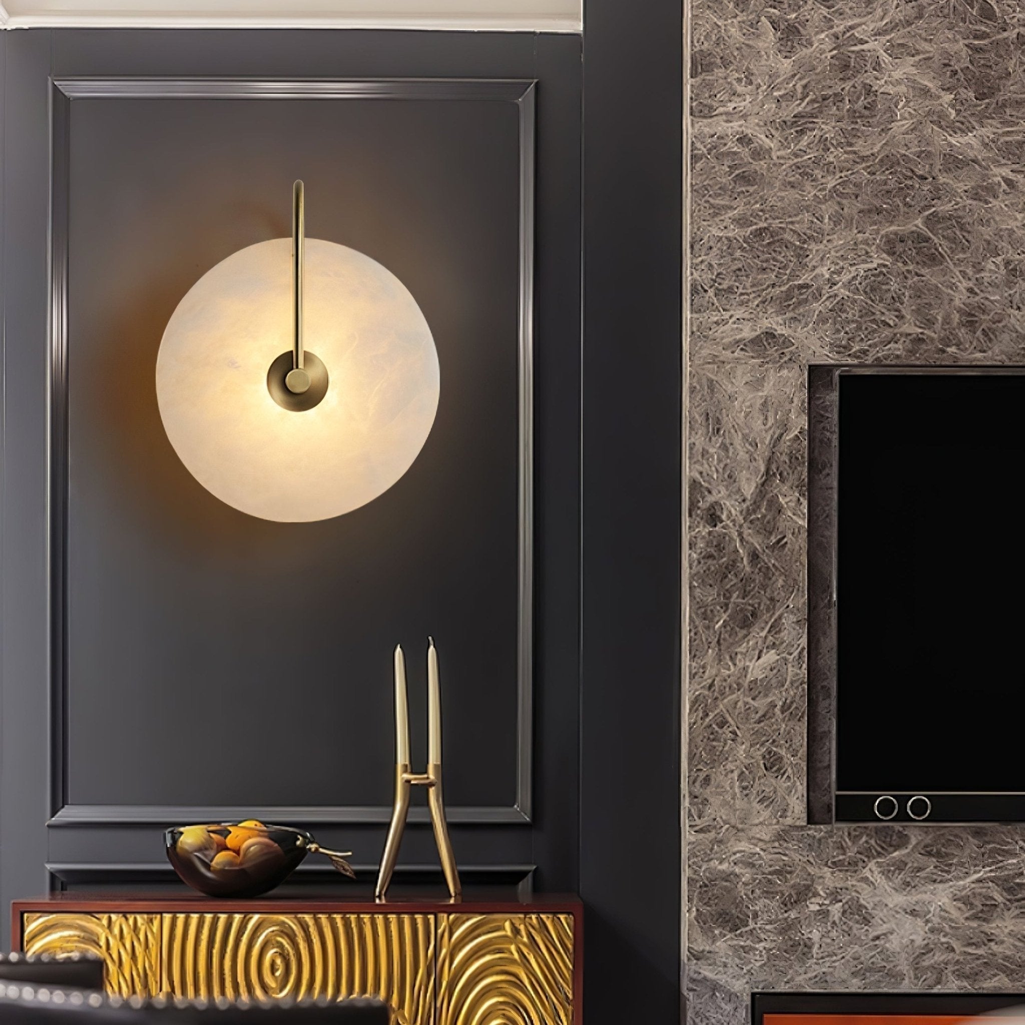 Ceraeyra Alabaster Globe Wall Light - Neutralighting