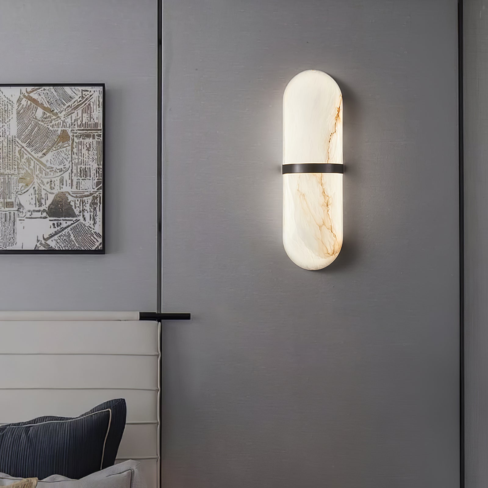 Ostruvyd Luxury Pill Alabaster Wall Lamp - Lamp Copper