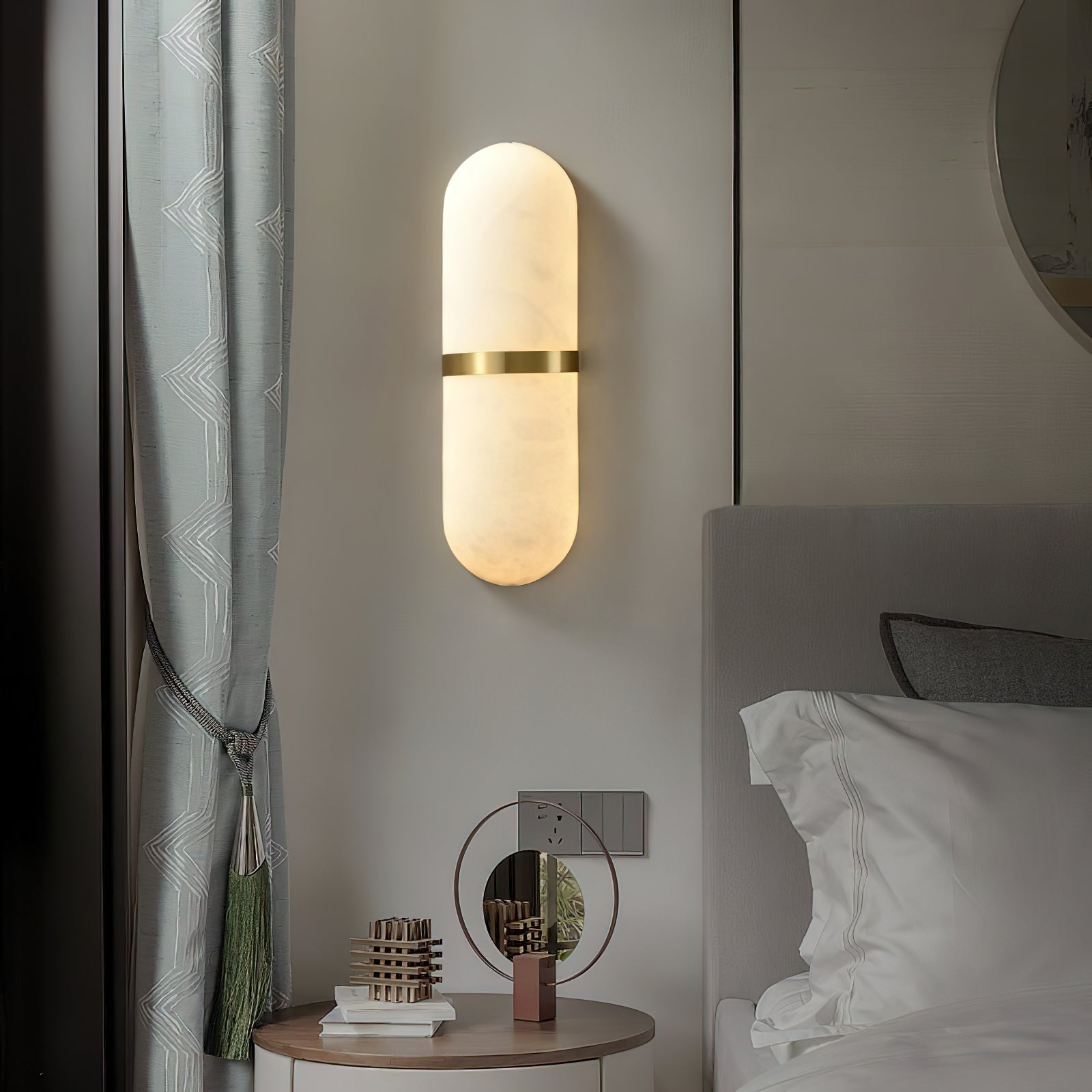 Ostruvyd Luxury Pill Alabaster Wall Lamp - Lamp Copper