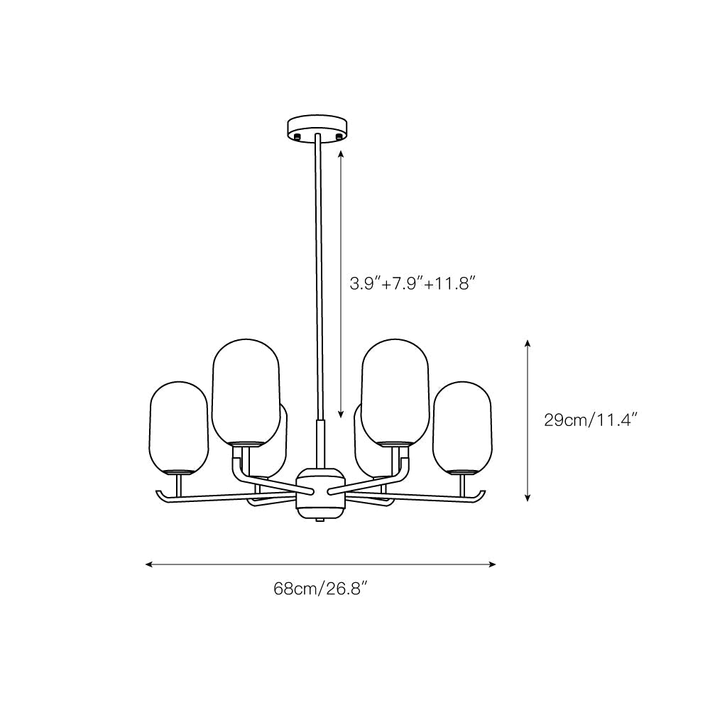 Sifuvyn Modern Geometric Glass Chandelier - Lamp Copper