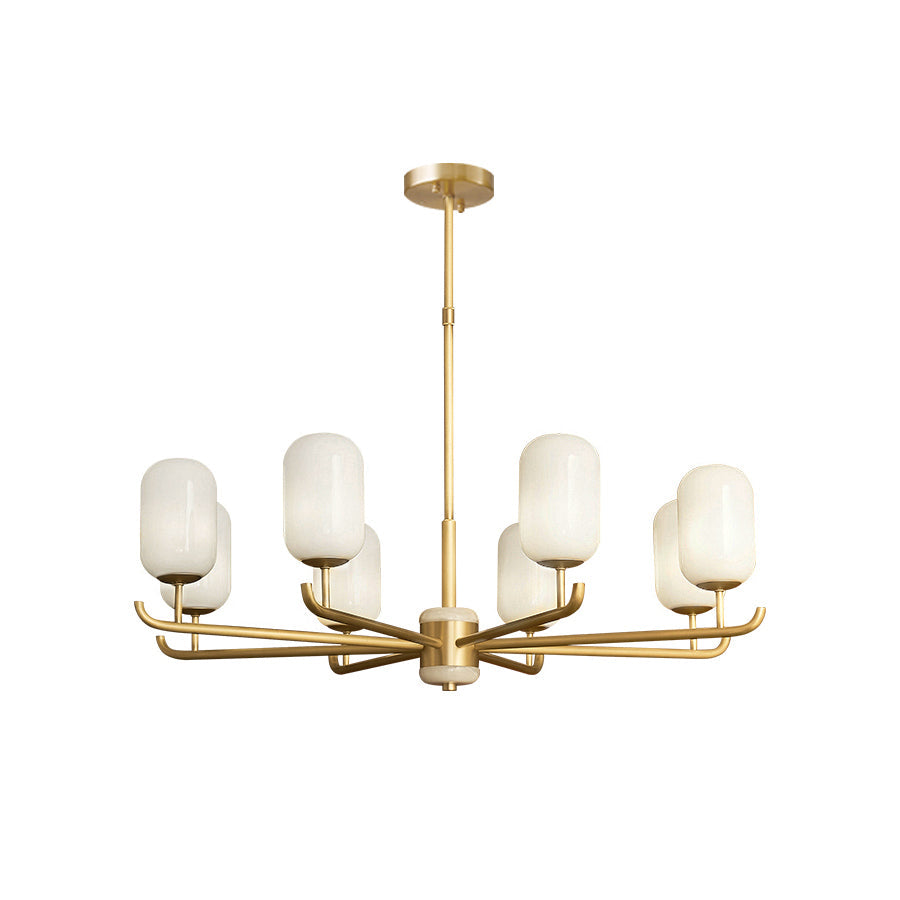 Sifuvyn Modern Geometric Glass Chandelier - Lamp Copper