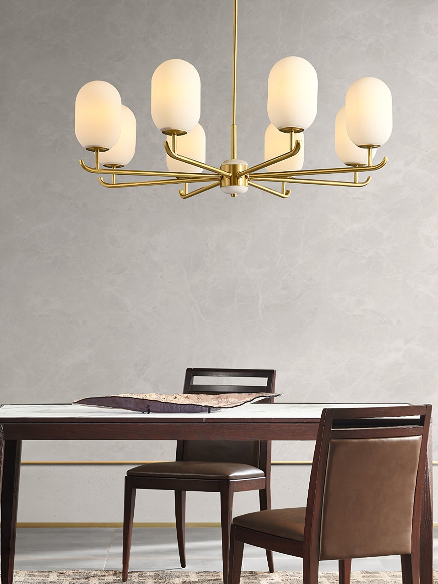 Sifuvyn Modern Geometric Glass Chandelier - Lamp Copper