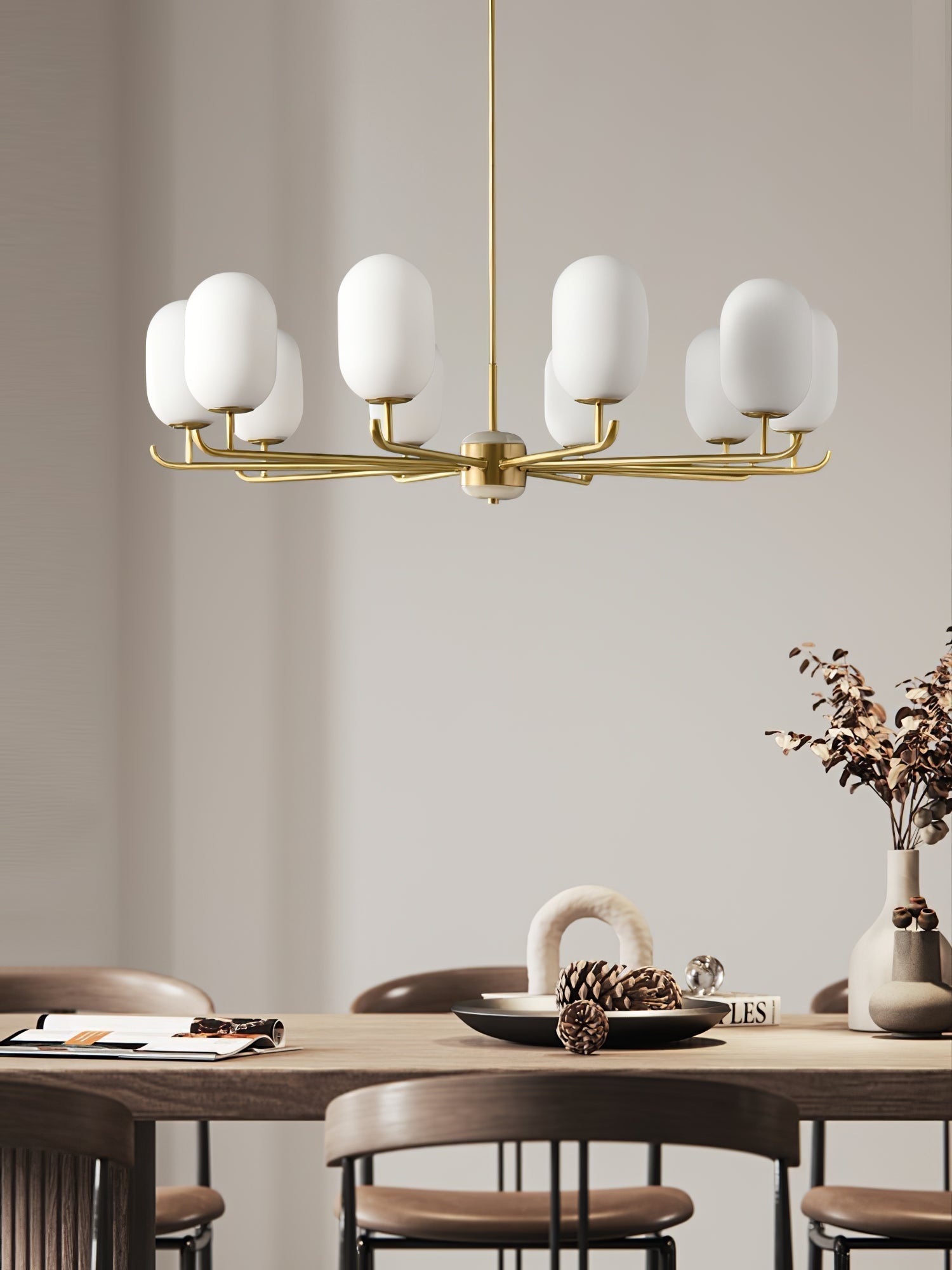 Sifuvyn Modern Geometric Glass Chandelier - Lamp Copper