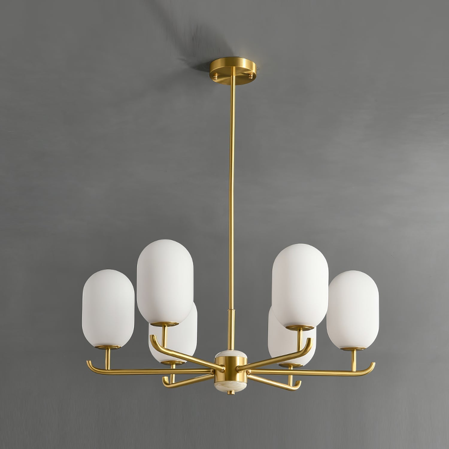 Sifuvyn Modern Geometric Glass Chandelier - Lamp Copper