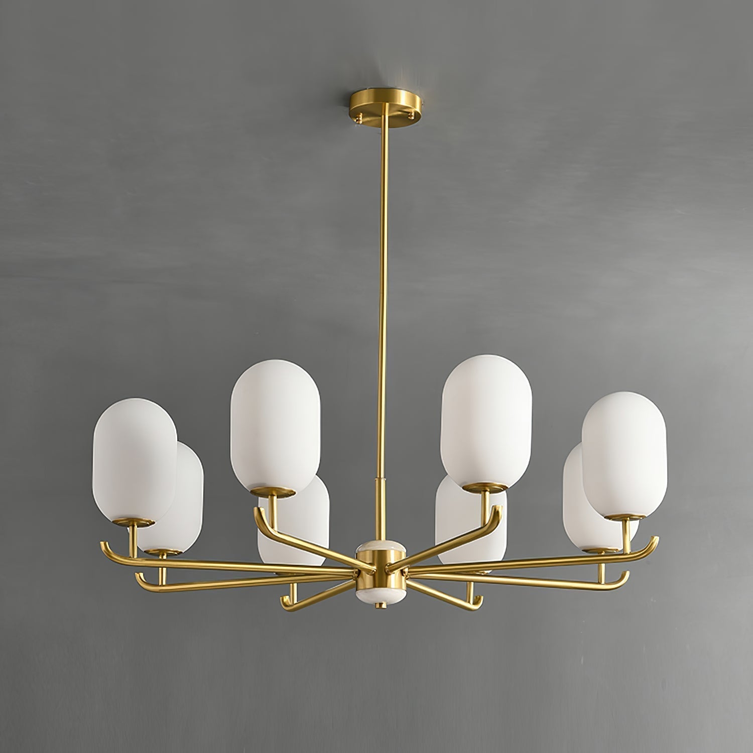 Sifuvyn Modern Geometric Glass Chandelier - Lamp Copper